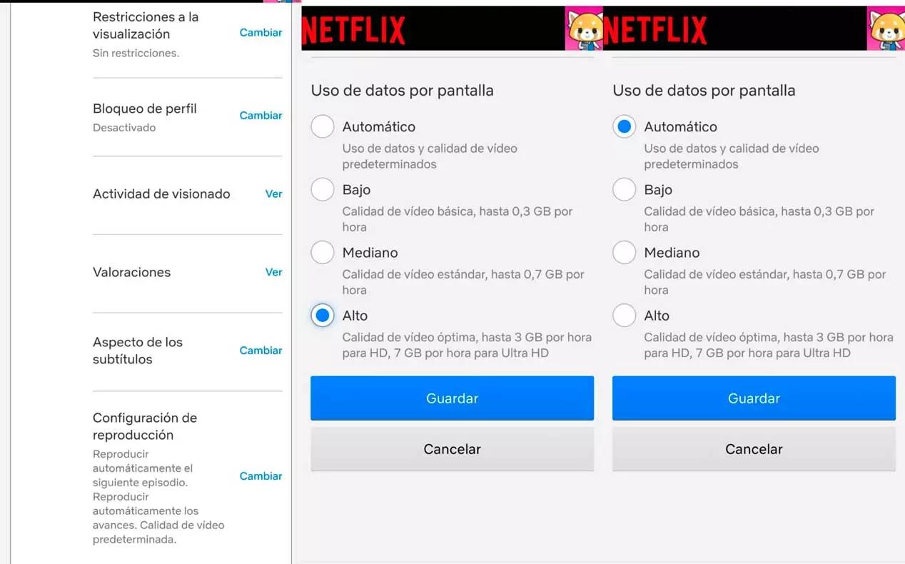 has seleccionado reproducir en wifi unicamente selecciona ajustes para cambiar - Cómo cambiar la red de internet de Netflix